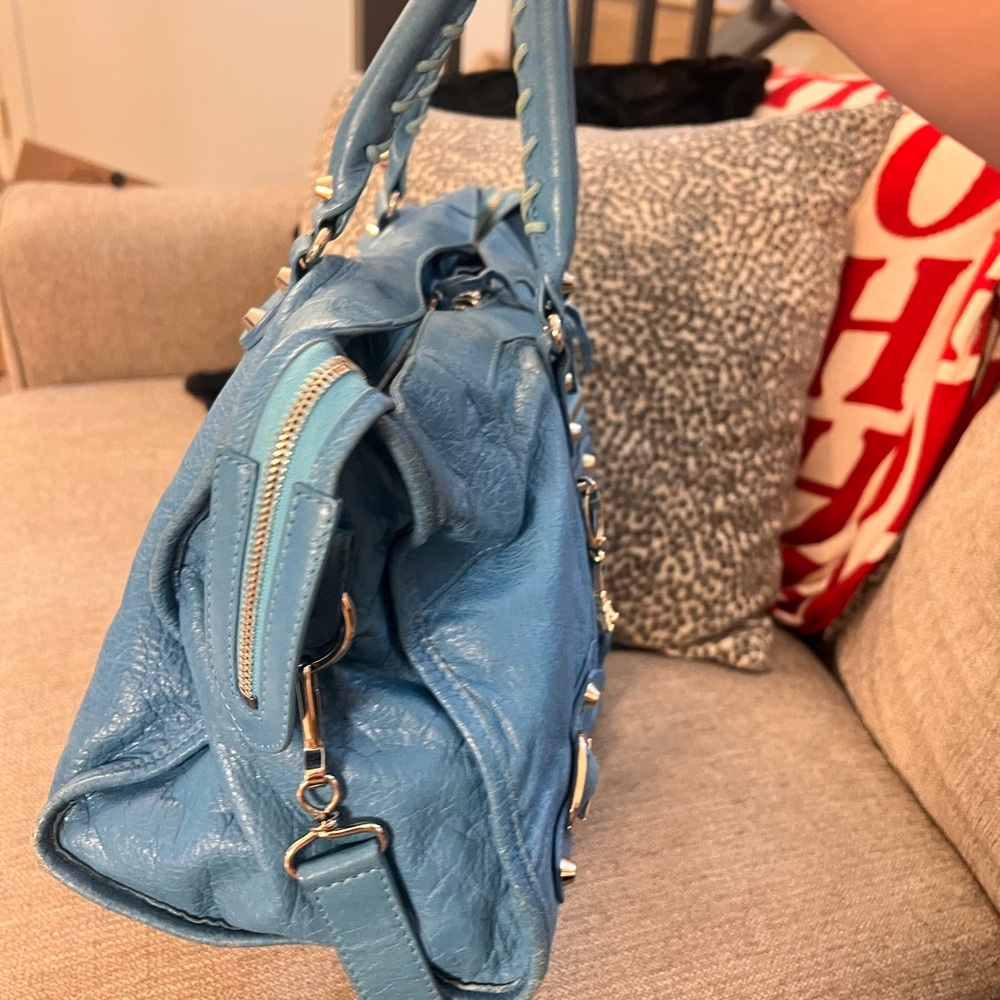 Balenciaga Part Time Le City Blue Leather Bag - Picture 5 of 12